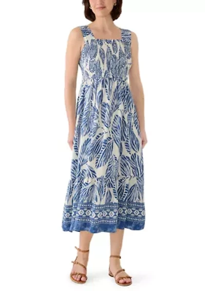 Women's Sleeveless Smocked Midi Dress