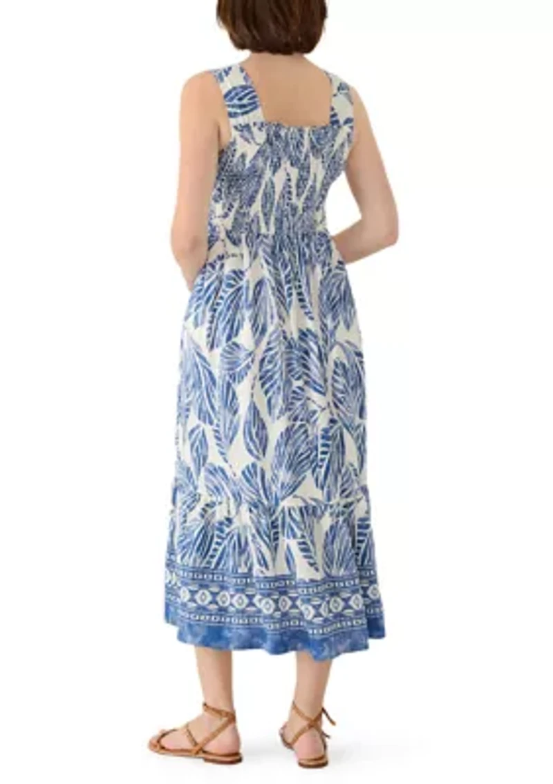 Women's Sleeveless Smocked Midi Dress