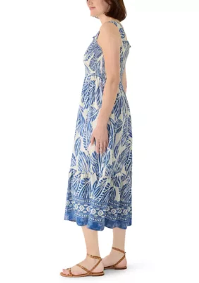 Women's Sleeveless Smocked Midi Dress