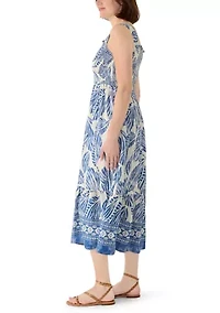 Women's Sleeveless Smocked Midi Dress