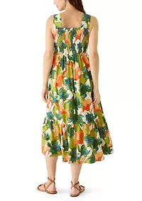Women's Sleeveless Smocked Midi Dress