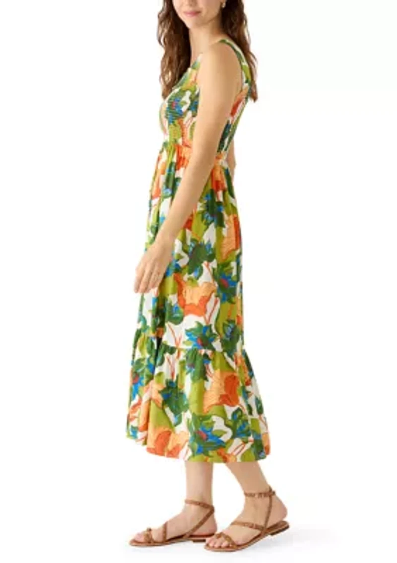 Women's Sleeveless Smocked Midi Dress