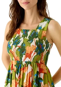 Women's Sleeveless Smocked Midi Dress