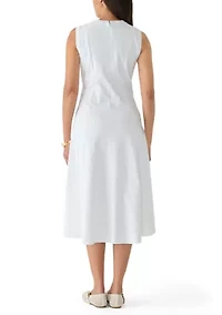 Women's Sleeveless Seam Knit Midi Dress