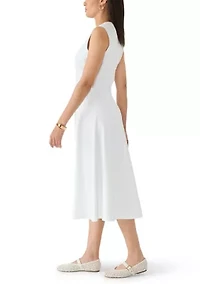 Women's Sleeveless Seam Knit Midi Dress