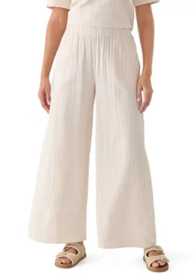 Women's Striped Wide Leg Gauze Pants