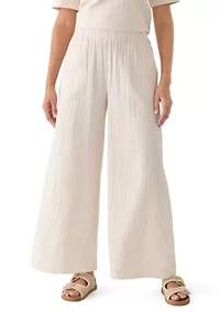 Women's Striped Wide Leg Gauze Pants