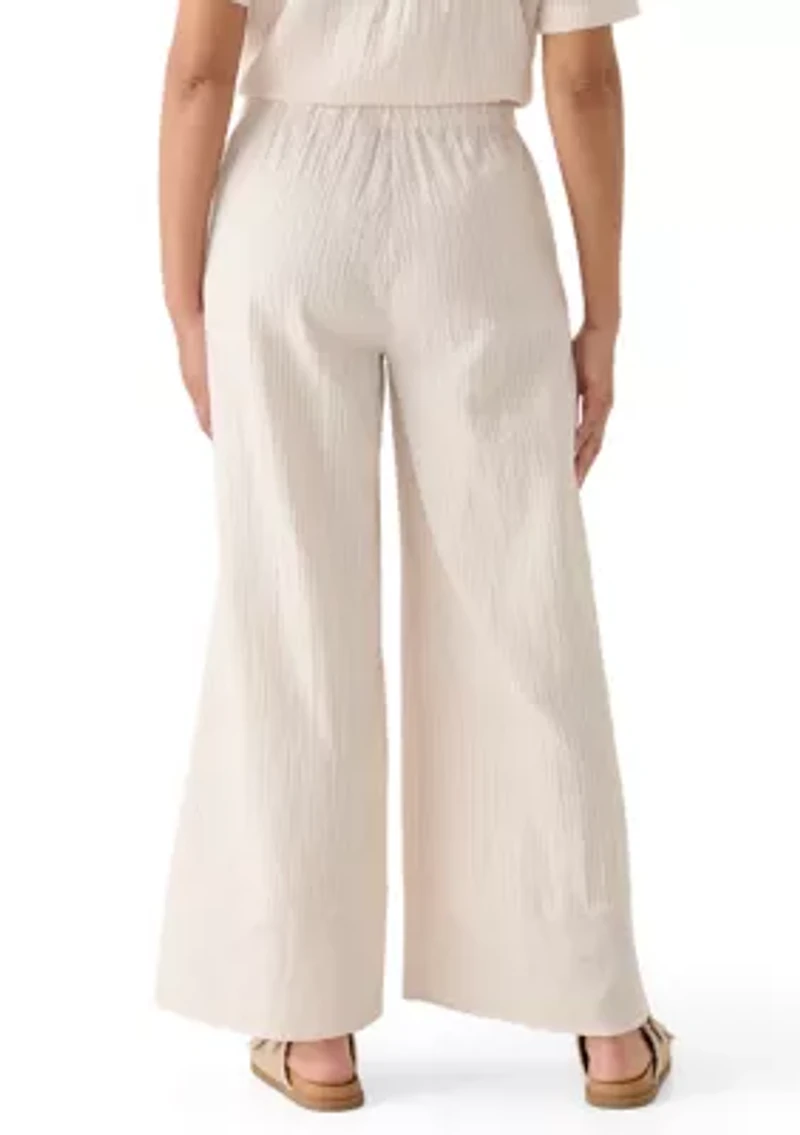 Women's Striped Wide Leg Gauze Pants