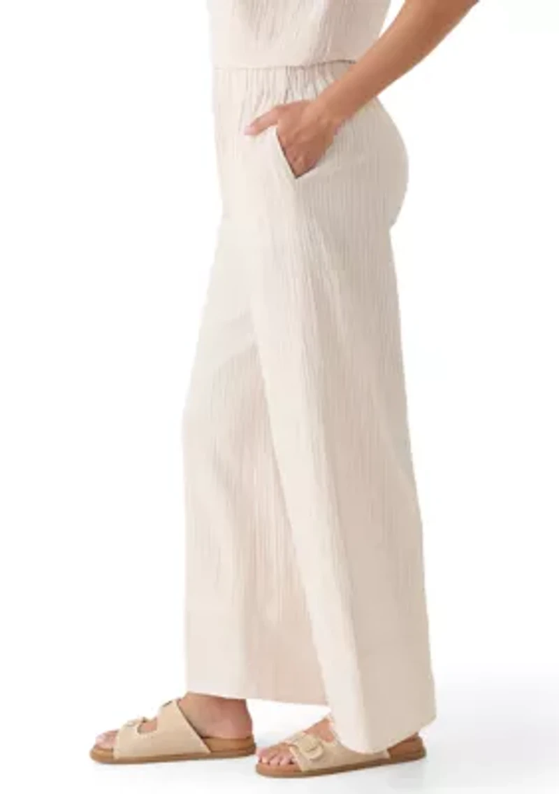 Women's Striped Wide Leg Gauze Pants