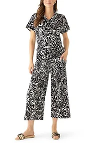 Women's Printed Cropped Pants
