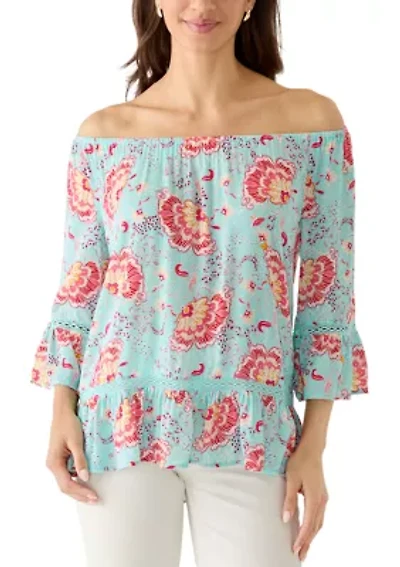 Women's Off Shoulder Ruffle Top