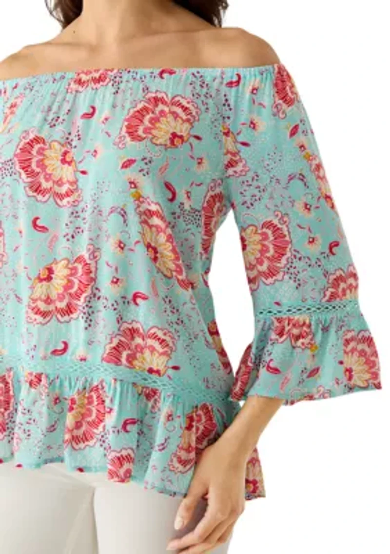 Women's Off Shoulder Ruffle Top