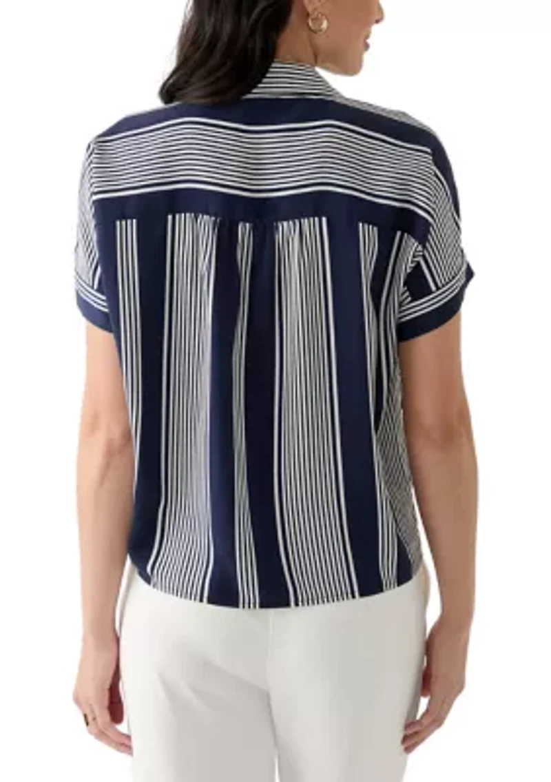 Women's Printed Satin Washed Blouse