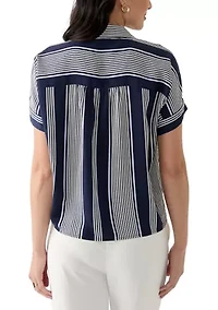 Women's Printed Satin Washed Blouse