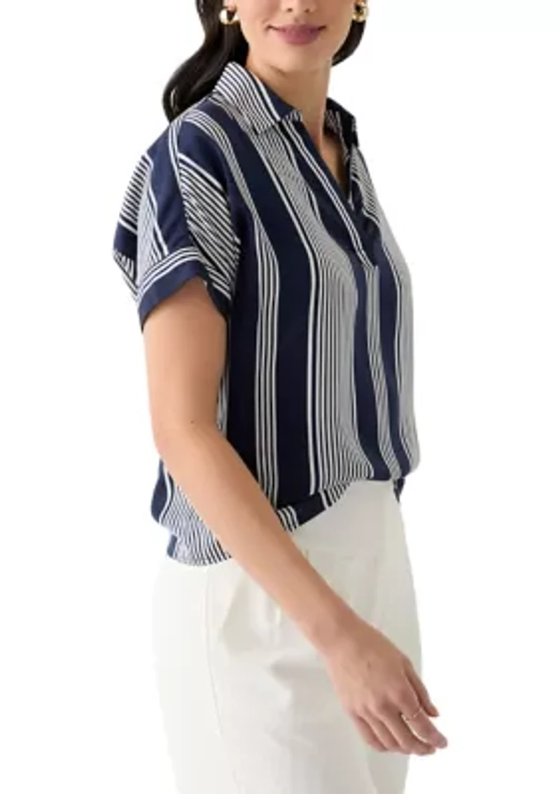 Women's Printed Satin Washed Blouse