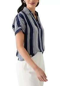 Women's Printed Satin Washed Blouse