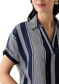Women's Printed Satin Washed Blouse