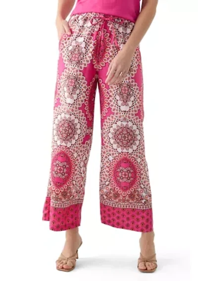 Women's Printed Satin Washed Pants