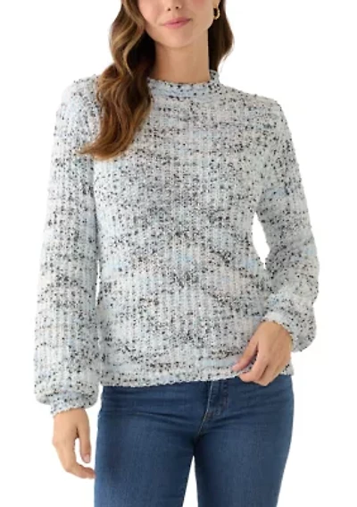 Women's Confetti Chenille Crew Neck Long Sleeve Sweater