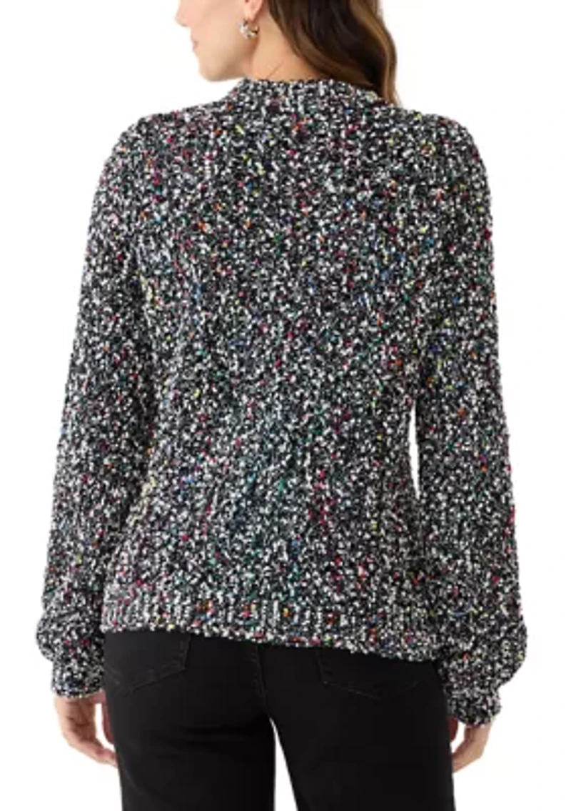 Women's Confetti Chenille Crew Neck Long Sleeve Sweater