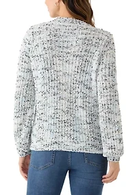Women's Confetti Chenille Crew Neck Long Sleeve Sweater