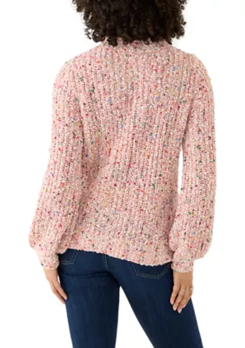 Women's Confetti Chenille Crew Neck Long Sleeve Sweater