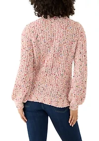 Women's Confetti Chenille Crew Neck Long Sleeve Sweater