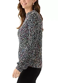 Women's Confetti Chenille Crew Neck Long Sleeve Sweater