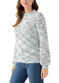 Women's Confetti Chenille Crew Neck Long Sleeve Sweater