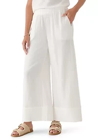 Women's Solid Wide Leg Gauze Pants