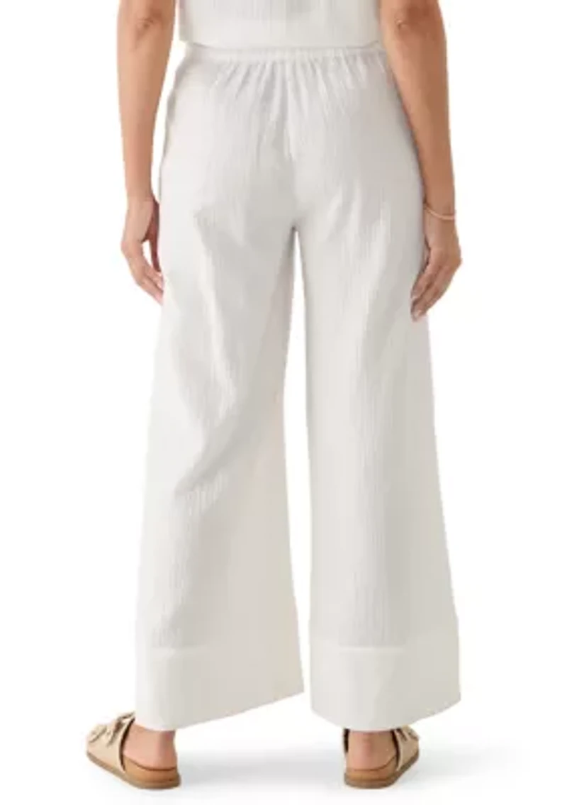 Women's Solid Wide Leg Gauze Pants