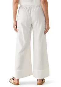 Women's Solid Wide Leg Gauze Pants
