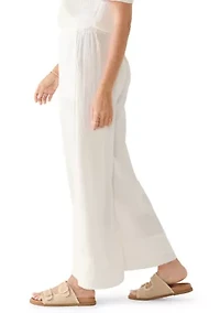 Women's Solid Wide Leg Gauze Pants