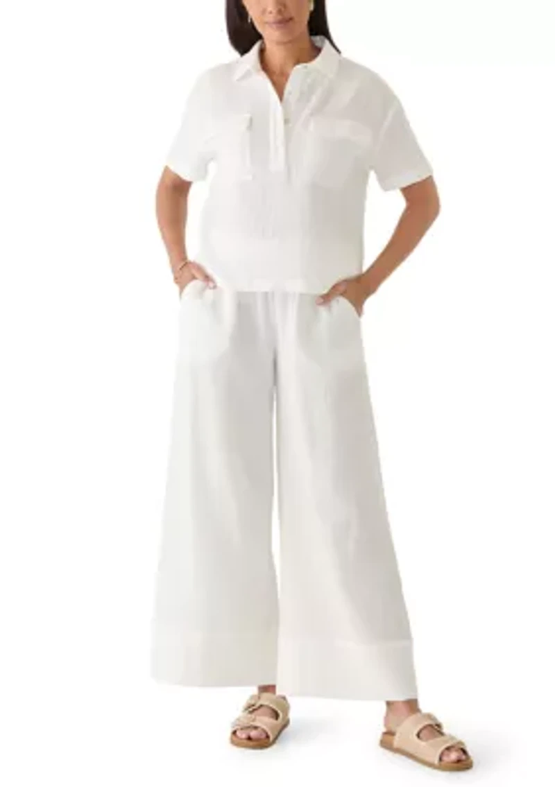 Women's Solid Wide Leg Gauze Pants