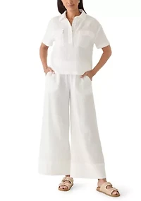 Women's Solid Wide Leg Gauze Pants