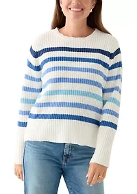 Petite Fever Striped Chenille Sweater