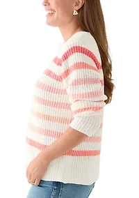 Petite Fever Striped Chenille Sweater