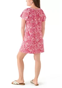 Petite Printed V-Neck Dress