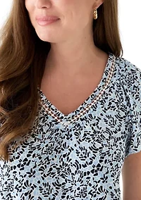 Petite Printed V-Neck Dress