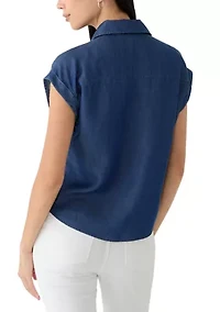 Petite Tencel Camp Shirt