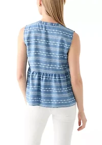 Petite Sleeveless V-Neck Printed Tank