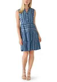 Petite Sleeveless Print Dress