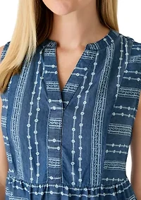Petite Sleeveless Print Dress