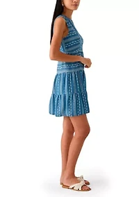 Petite Sleeveless Printed Dress