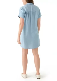 Petite Striped Shirt Dress