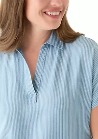 Petite Striped Shirt Dress