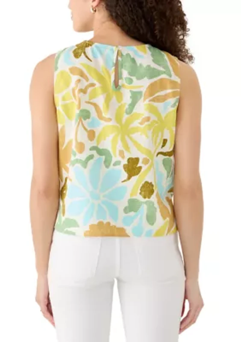 Petite Linen Blend Tank