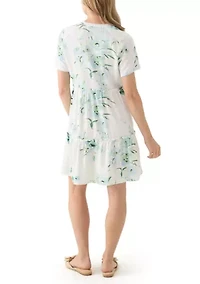 Petite Short Sleeve Printed Dress