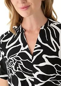 Petite Short Sleeve Printed Dress