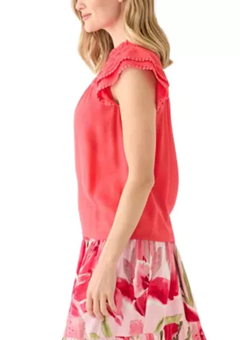 Petite Flutter Sleeve Top